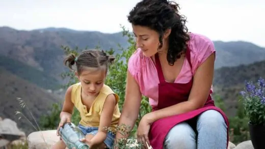 Gardening with young children helps their development